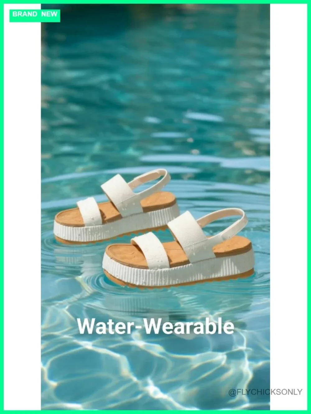 Waterproof Lightweight Platform Sandals, TPU Upper, Arch Support, Non-Slip